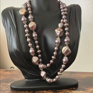 Lavish Plum Beaded Necklace